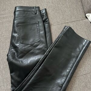 Aritzia Black Leather Skinny Jeans